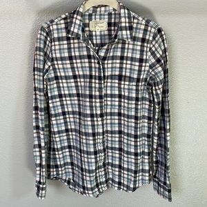 Current Elliott- Plaid Long Sleeve Button Down